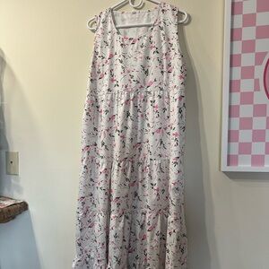 Boho Floral Tiered Maxi Dress - Fits like Large (Tag 3XL)